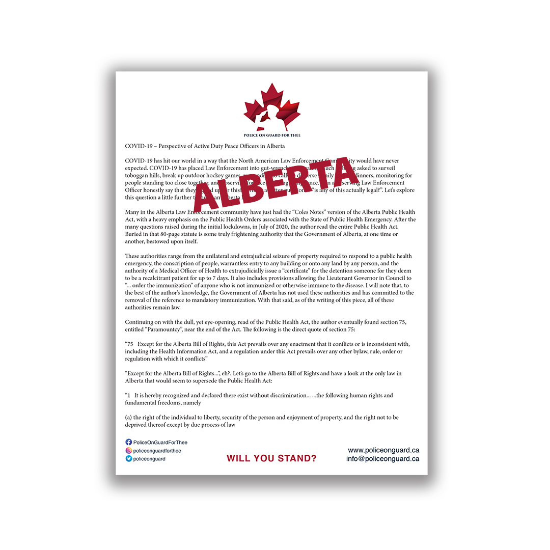 Police on Guard for Thee – Alberta Letter