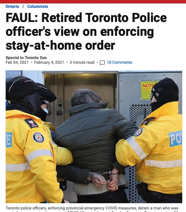 FAUL: Retired Toronto Police officer’s view on enforcing stay-at-home order
