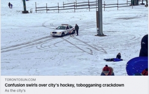 Police on Guard for Thee Confusion Swirls Over City's Hockey, Tobogganing Crackdown