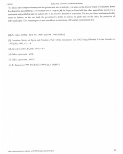 Charter of Rights and Freedoms and the Oakes Test