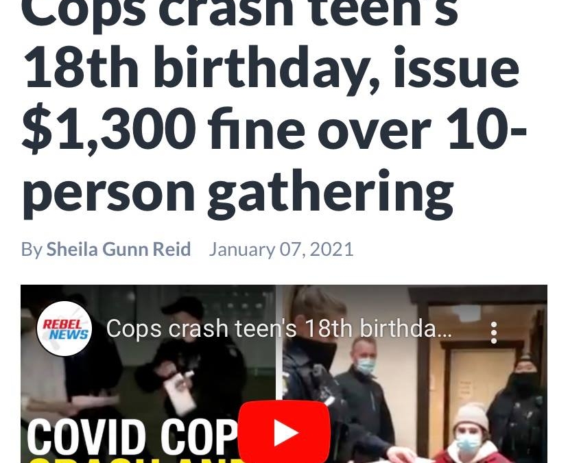 Police crash 18th Birthday Party and Issue $1,300 fine, over 10-person gathering