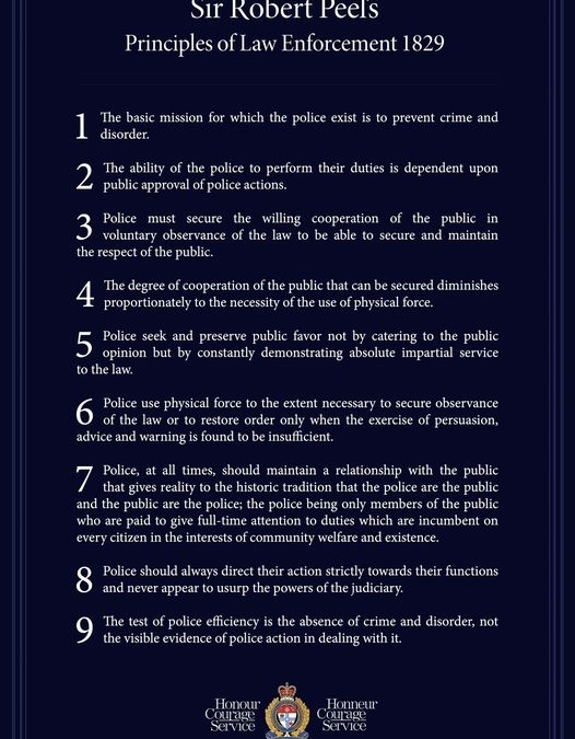 Sir Robert Peels-Principals of Law Enforcement 1829