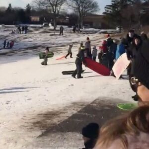 Police remove parents and children from tobogganing hill in Oakville 