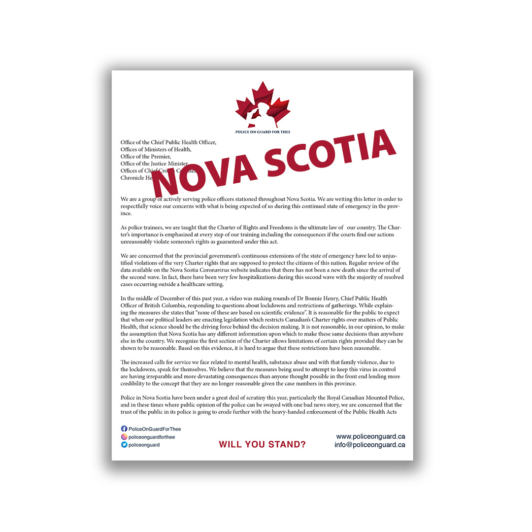 Police on Guard for Thee – Nova Scotia Letter