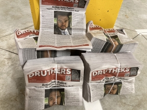 Police on Guard’s front page article in Druthers’ newspaper