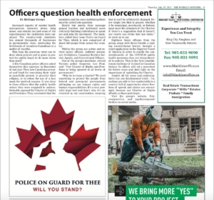 King Weekly Sentinel Police on Guard Article