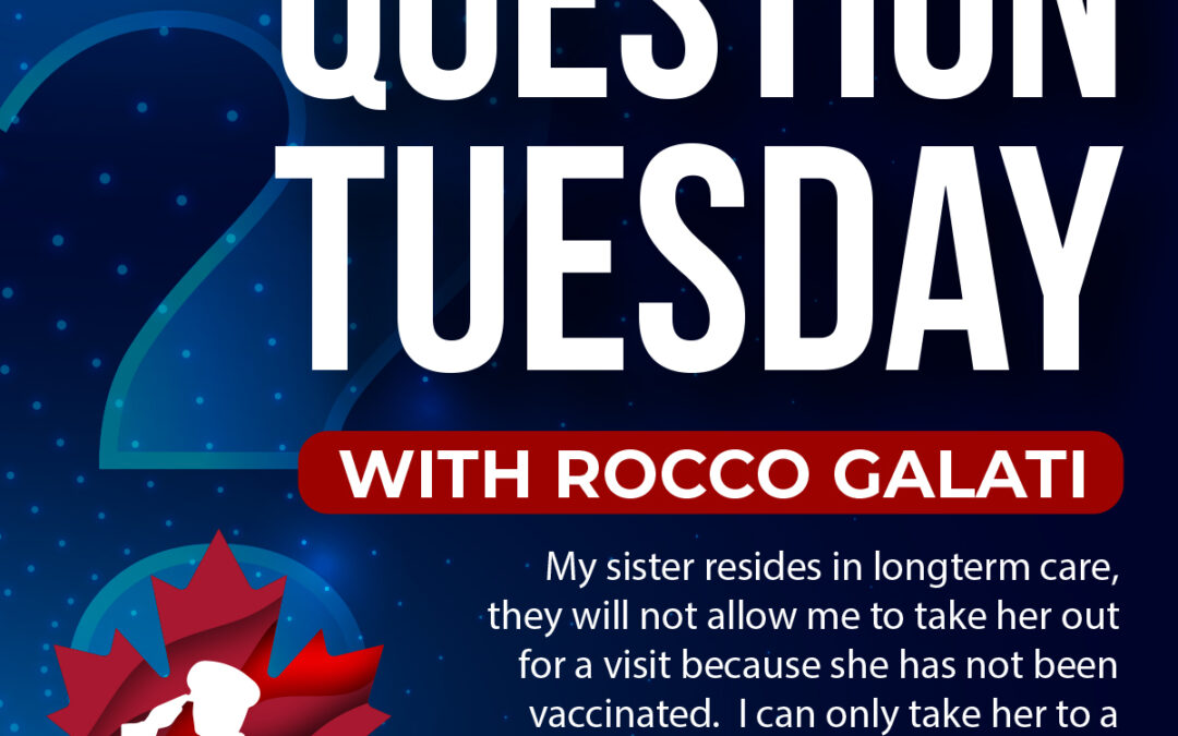 Question Tuesday with Rocco – My sister resides in longterm care they won’t allow me to take her out due to her non-vaccinated status. What can I do?