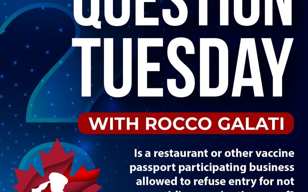 Question Tuesday with Rocco – Is a restaurant legally allowed to ask for your vaccine passport? What laws are they breaking?