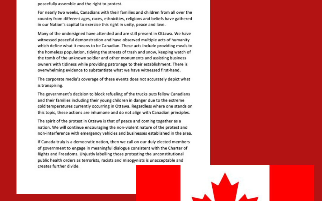 News Release – Urgent Message to Canadians