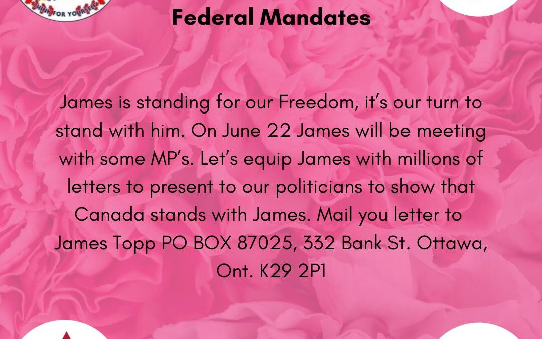 Will you Support James Topp of Canada Marches?