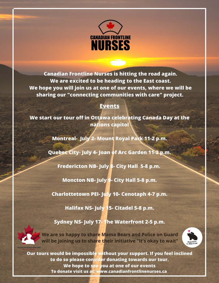 Police on Guard and Mama Bears on Tour with Canadian Frontline Nurses