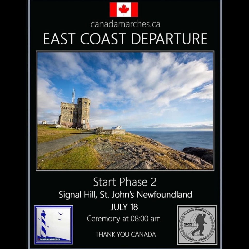 James Topp & Canada Marches East Coast Departure