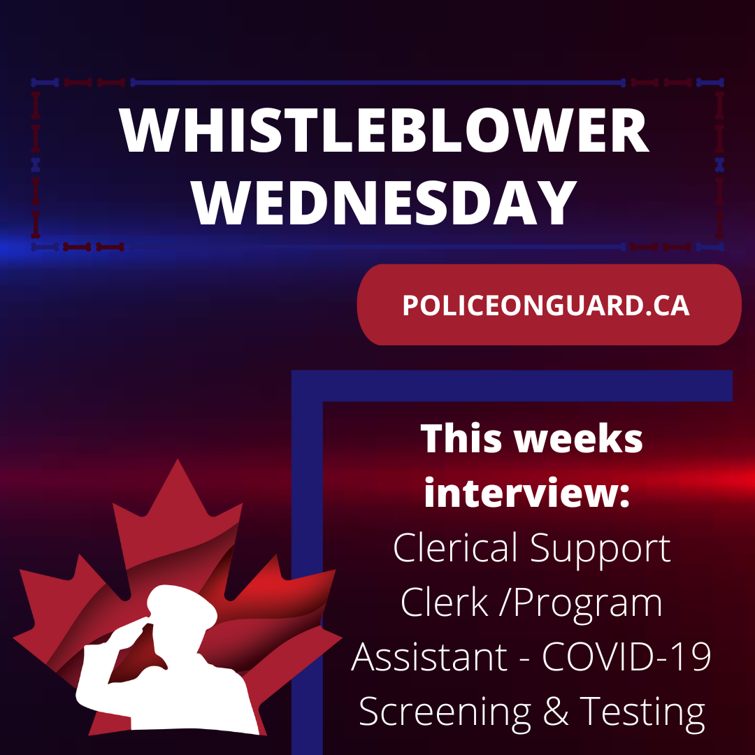 Whistleblower Wednesday -Clerical Support Clerk /Program Assistant – COVID-19 Screening & Testing