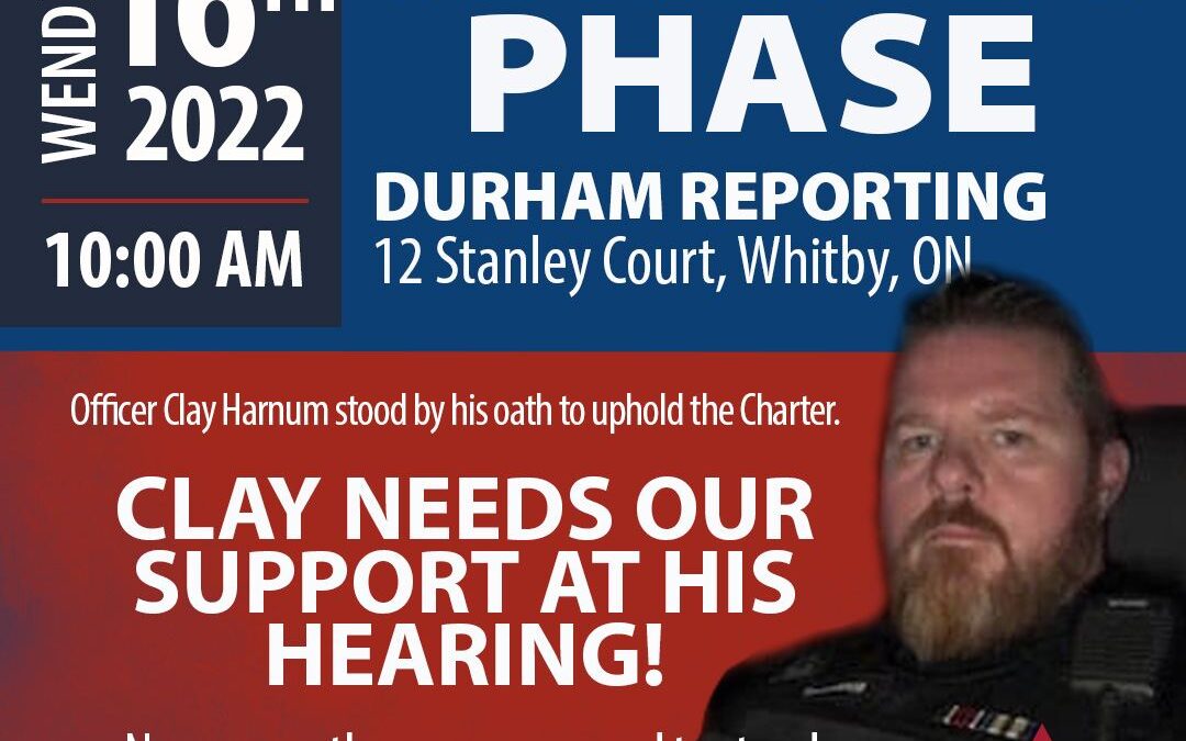 Support our Active Police Officers – Constable Clay Harnum – Sentencing Phase