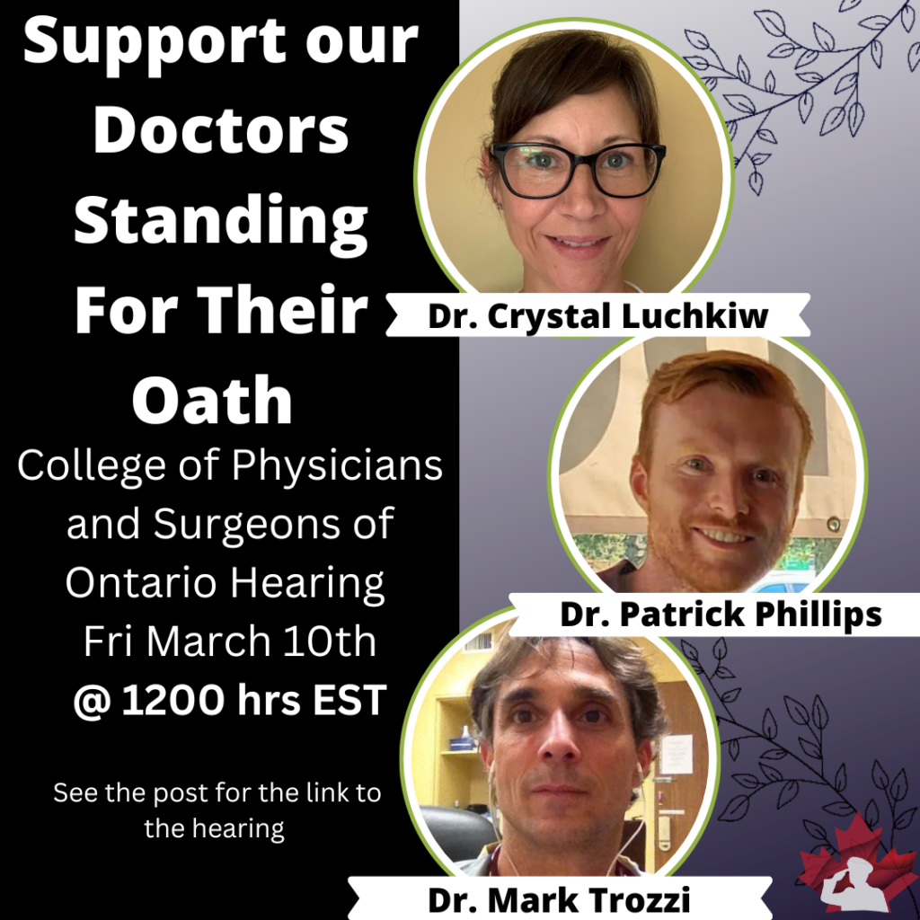 Ontario Doctors to Argue For An End To Prosecutions Based on Ruling That Covid-19 Restrictions Were Merely a Recommendation