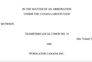 Union Filed Grievance Finds Purolator Unjustly Terminated Employees Who Refused Covid 19 Vaccine Only During Lifting of Mandates Time Frame