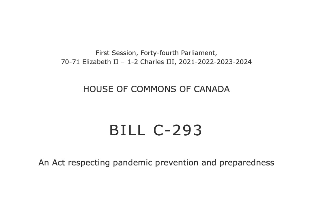 Canada’s Proposed Bill C-293 “An Act respecting pandemic prevention and preparedness”