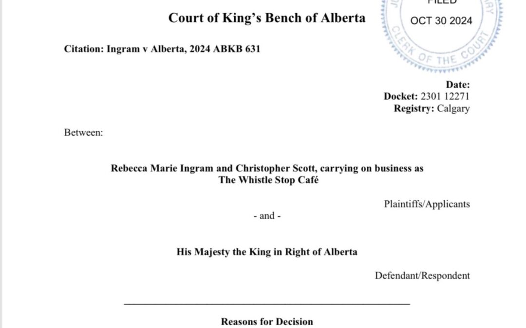 Successful Certification of Alberta Class Action Lawsuit for Business Owners Who Suffered Losses Due to Ultra Vires Public Health Orders